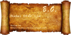 Budai Ofélia névjegykártya